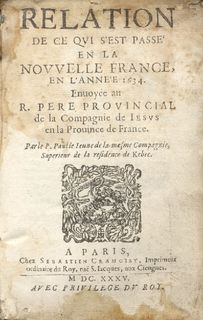 Page titre d'un livre avec du texte en français ainsi qu'une gravure au centre de la page